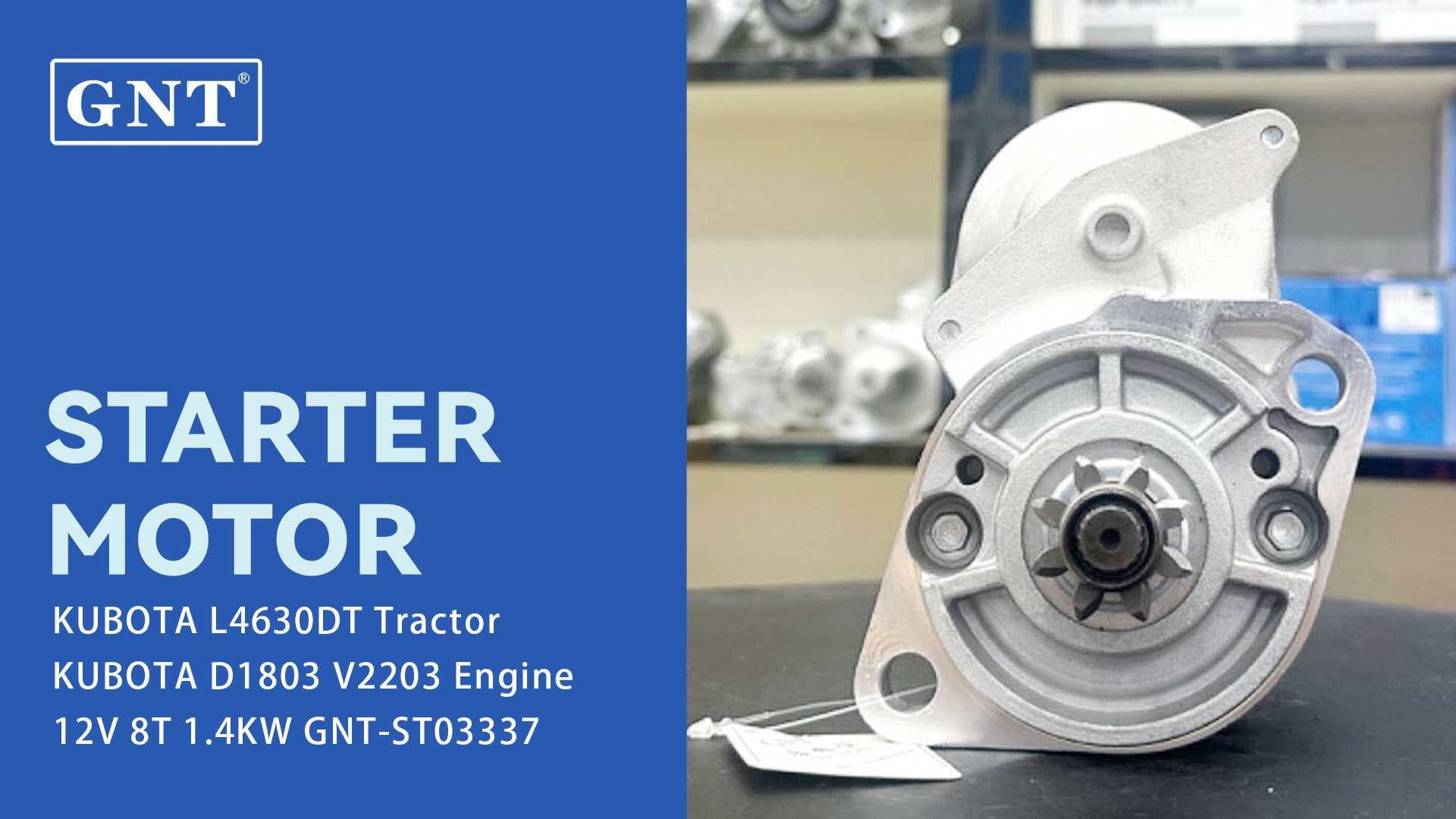 12V 8T GNT Starter compatible with KUBOTA D1803 D1703 V2203 Engine 2280008690 2280008691 2280009800 2280009801 2280809800 9722809980