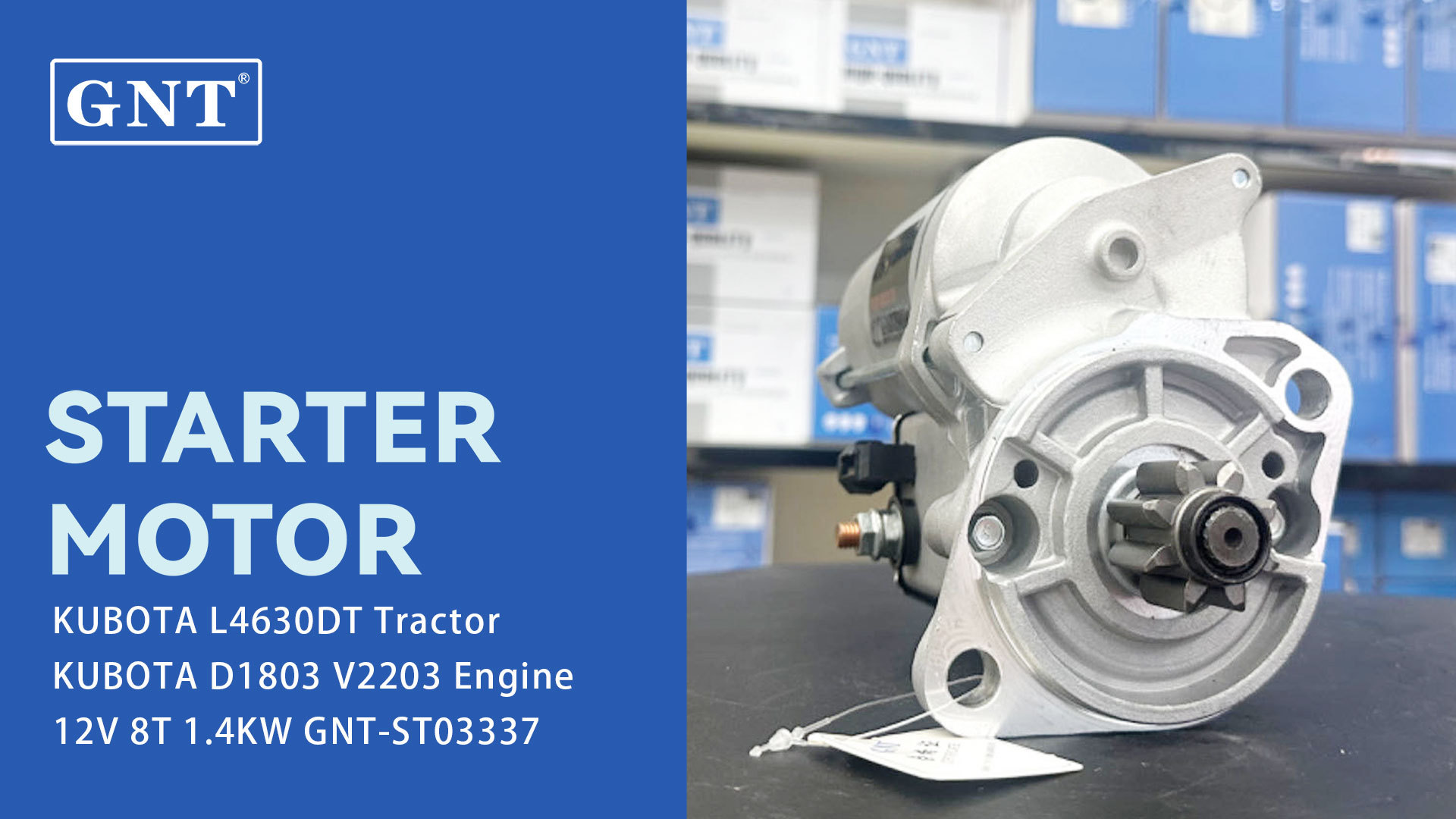 12V 8T New Starter compatible with KUBOTA D1803 D1703 V2203 Engine RC41153201 RC41153202 T115016800 T115016801 19161N 115322 DSN2089 RC41153200