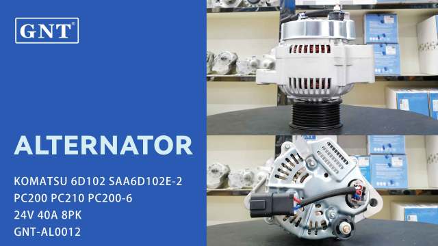 24V 40A Alternator compatible with KOMATSU 6D102 Engine 1012114310 1022112820 1022119060 6008613410 6008613411 6008613420 6008216410