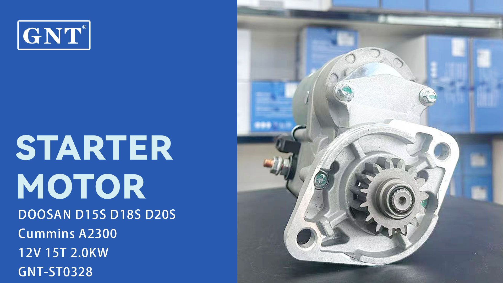 12V 15T GNT Starter compatible with Cummins A2300 Engine DRS0237 DS1347 CST41106AS CST41106GS 246-20127 LRS03955 LRS3955 88215030