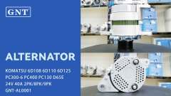 24V 40A Alternator compatible with KOMATSU 6D108 6D125 D65E Engine 6008253111 6008253120 6008253150 6008253160 6008253161 6008253210