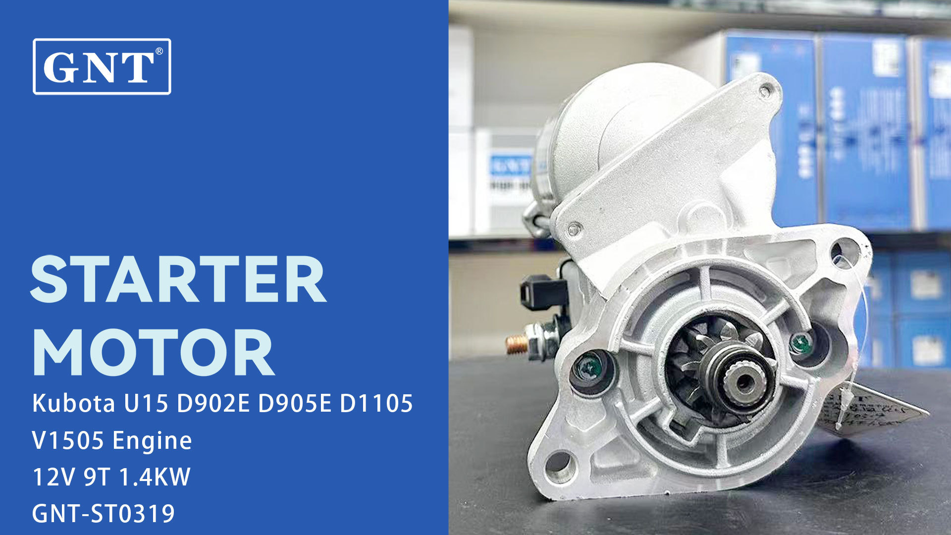 12V 9T Starter motor compatible with Kubota V1200 Engine 111622 DRS3966 2280000950 2280000951 2280007671 DSN2079 1628563010 1628563011