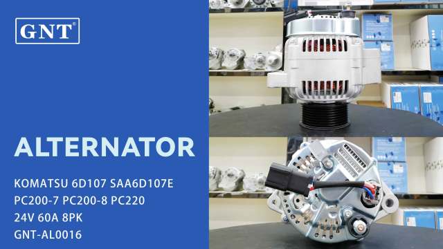 24V 60A Alternator compatible with KOMATSU 6D107 PC200-7 Engine CAL40611AS DA2829 DRA1719 LRA3556 LRA03556 12775N 1309901ND ALN4113RB