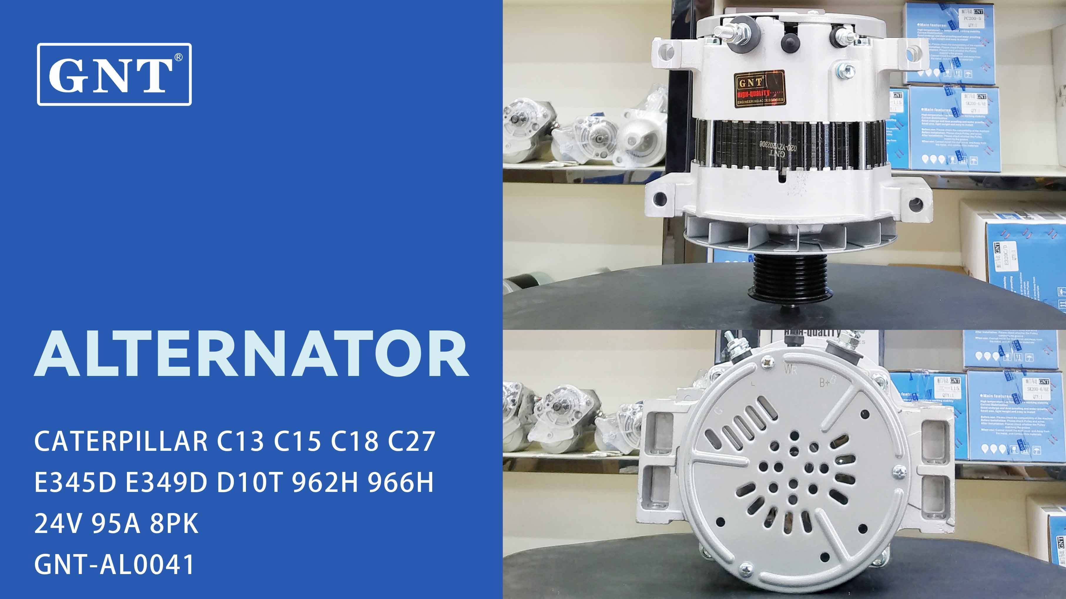 24V 95A Alternator compatible with CATERPILLAR C13 C15 E345D Engine CAL40621AS CAL40621GS ALN8400WA ALD8400NW ALN5400SK ALN8400LK