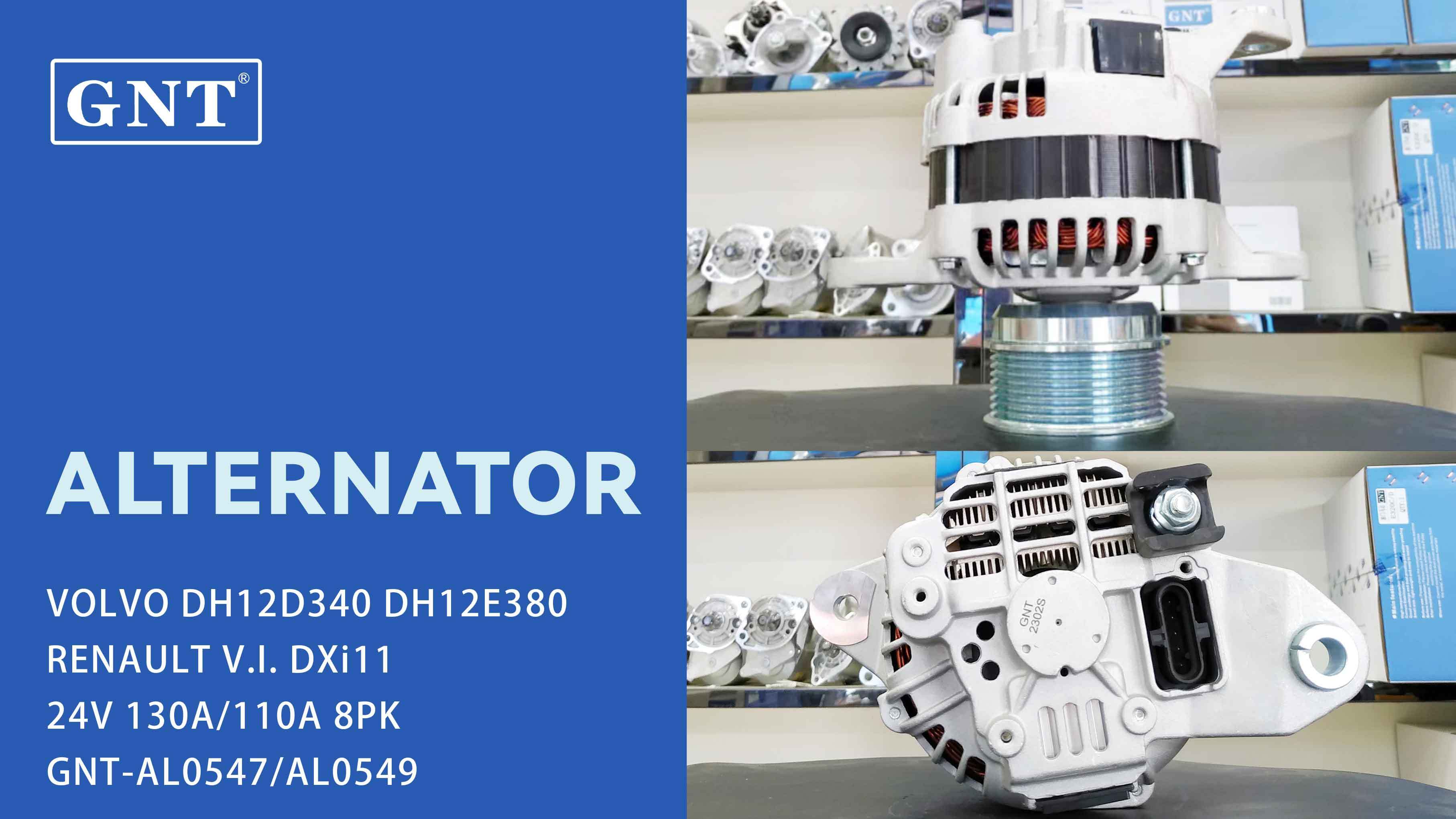 24V 130A Alternator compatible with VOLVO DH12D340 Engine AT300167 AT387574 SE501838 01183408KZ 1183408KZ 8EL012584271 8EL73821161