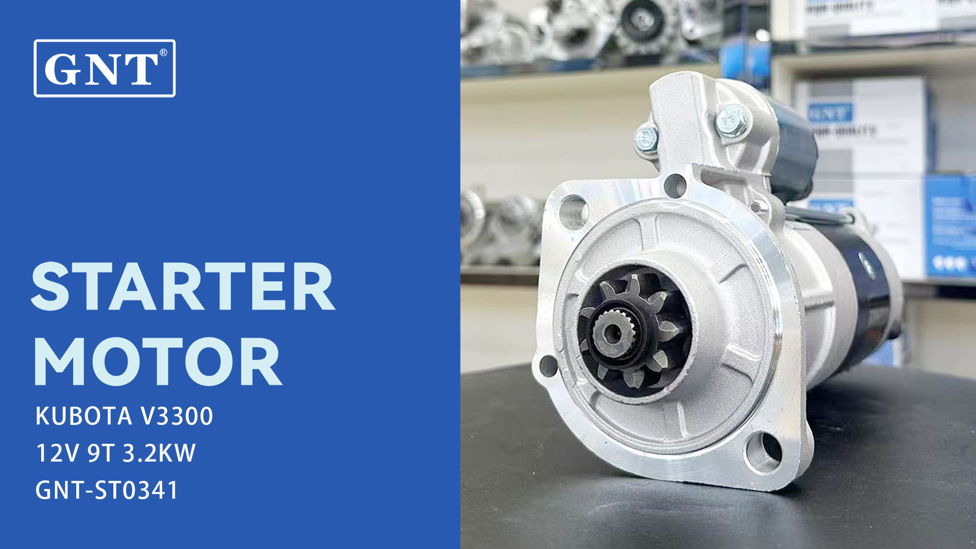 12V 9T Starter motor compatible with Kubota V3300 Engine 1G48463010 1G48463011 1G48463012 1G48463013 1G48463014 1G77263010 1G77263011