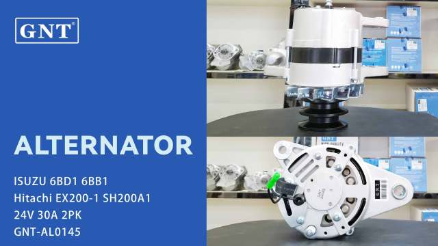 24V 30A Alternator compatible with ISUZU 6BD1 6BB1 Engine 1812002050 1812002090 1812003650 5812003820 8EL737071001 JA1116IR ALK0418WA
