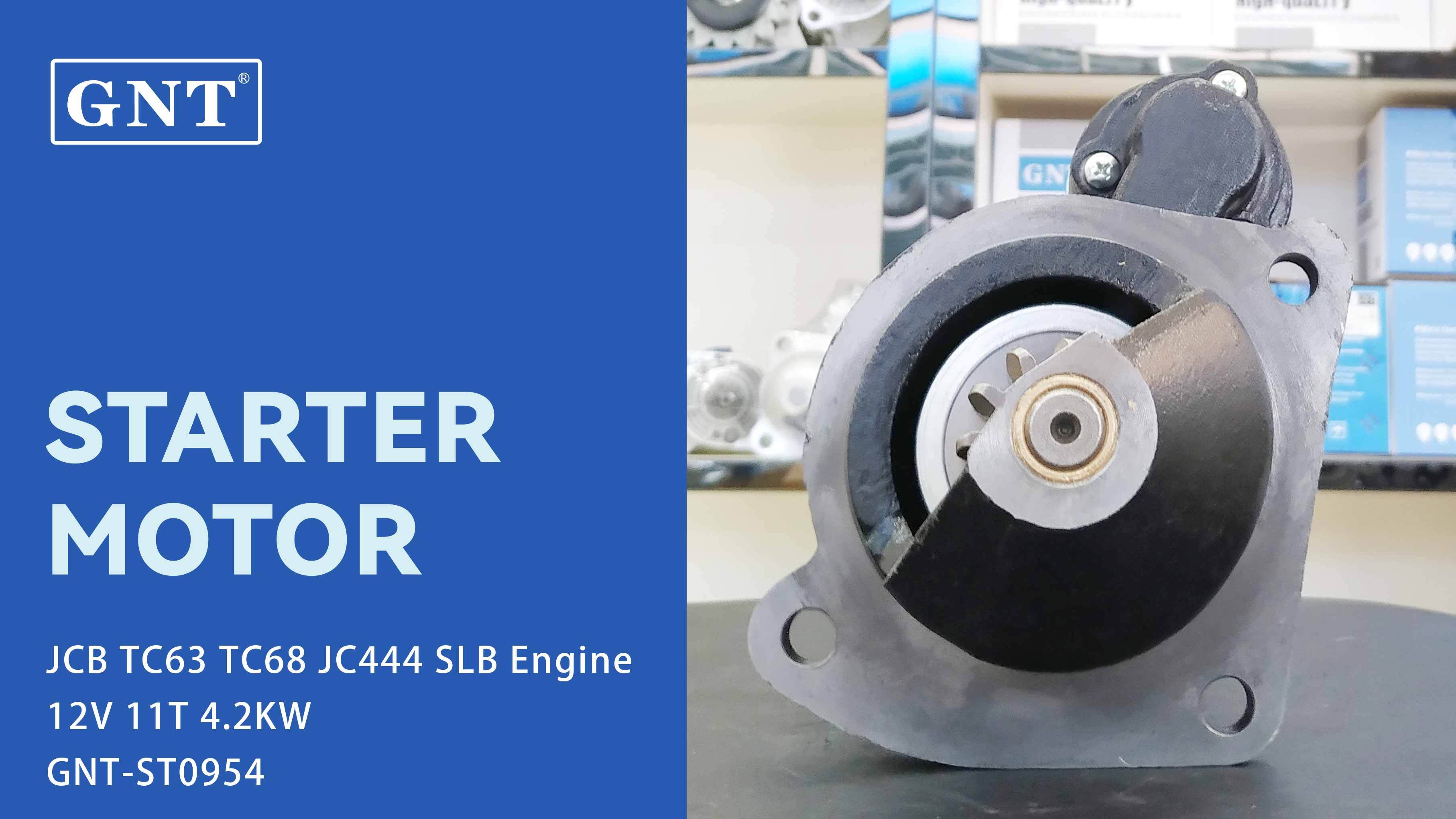 12V 11T Starter compatible with JCB TC63 TC68 Engine 11131292 11131697 11131711 11131848 11132113 AZF4181 AZF4186 AZF4224 AZF4301