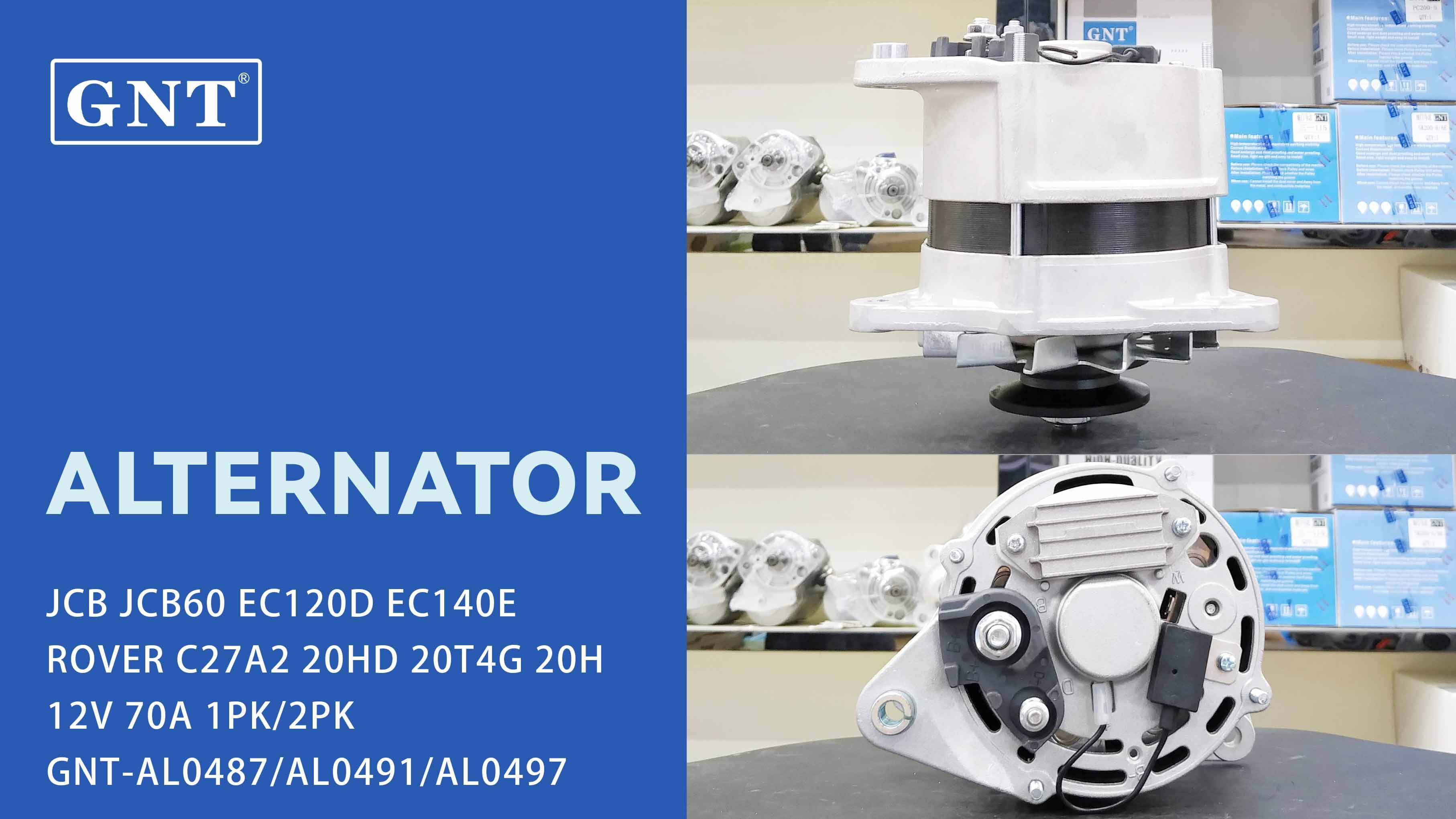 12V 70A Alternator compatible with JCB EC120D Engine 54022437 54022439 54022483 54022531 54022554 54022616 LRA461 CA564IR 83632800 2541290
