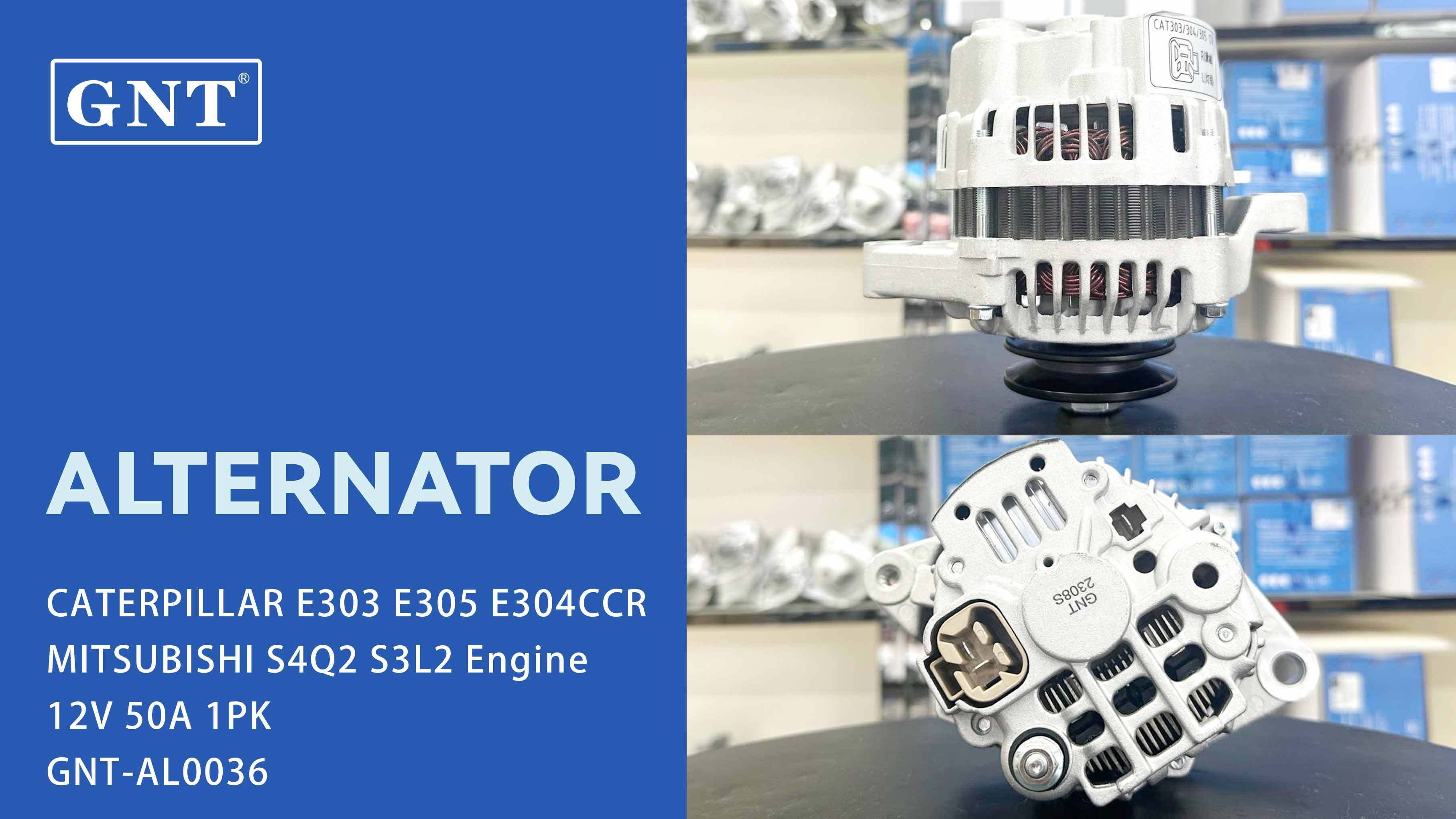 12V 50A Alternator compatible with CATERPILLAR E303 Engine 19091008 DRA0408 DRA0449 CAL35190 CAL35190AS CAL35190ES CAL35190OS CAL35190RS