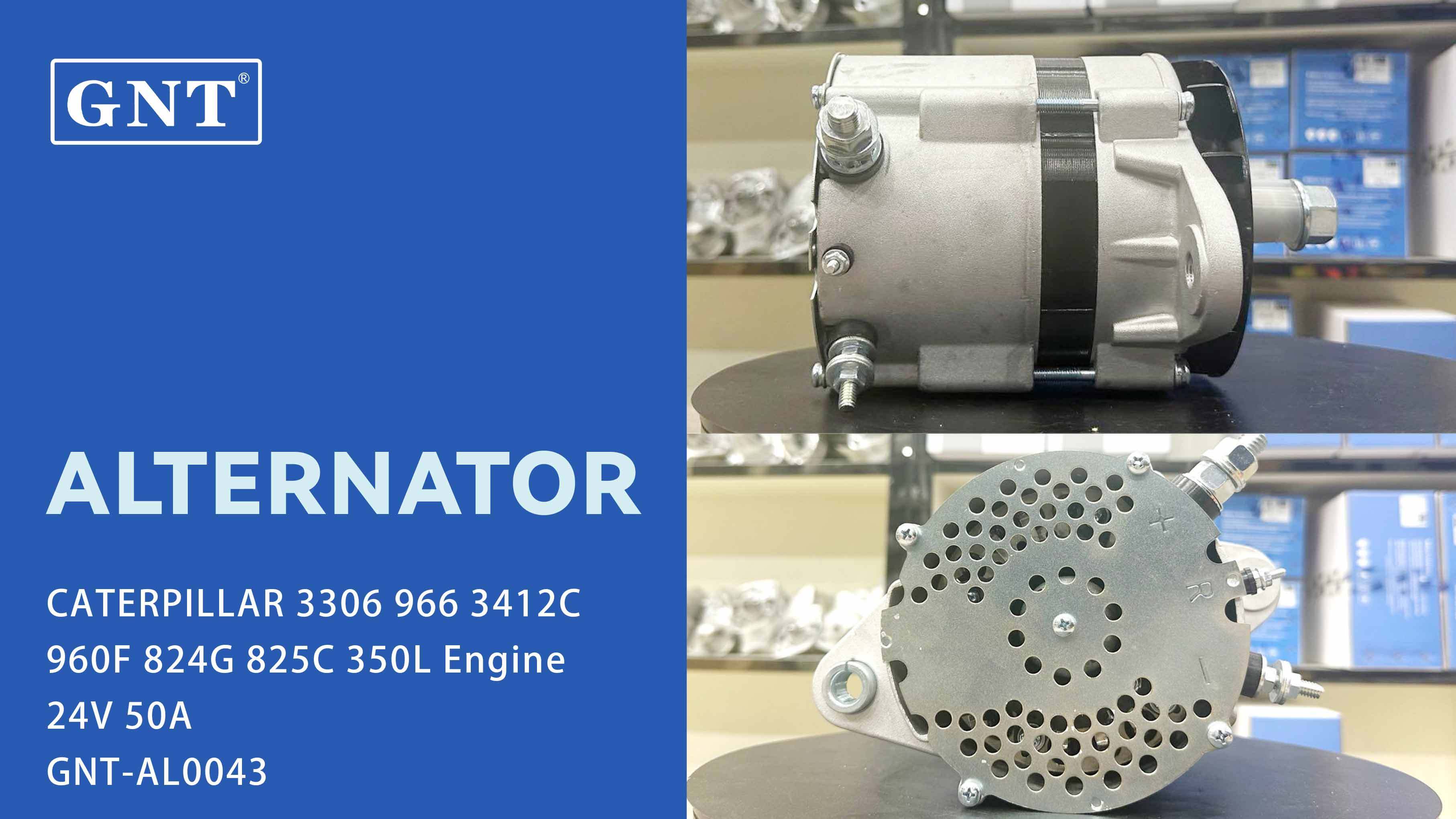 24V 50A Alternator compatible with CATERPILLAR 3306 Engine 1002110890 1002116100 1012116100 3078115 4060811 11039152 UA1114IR CAL60604AS