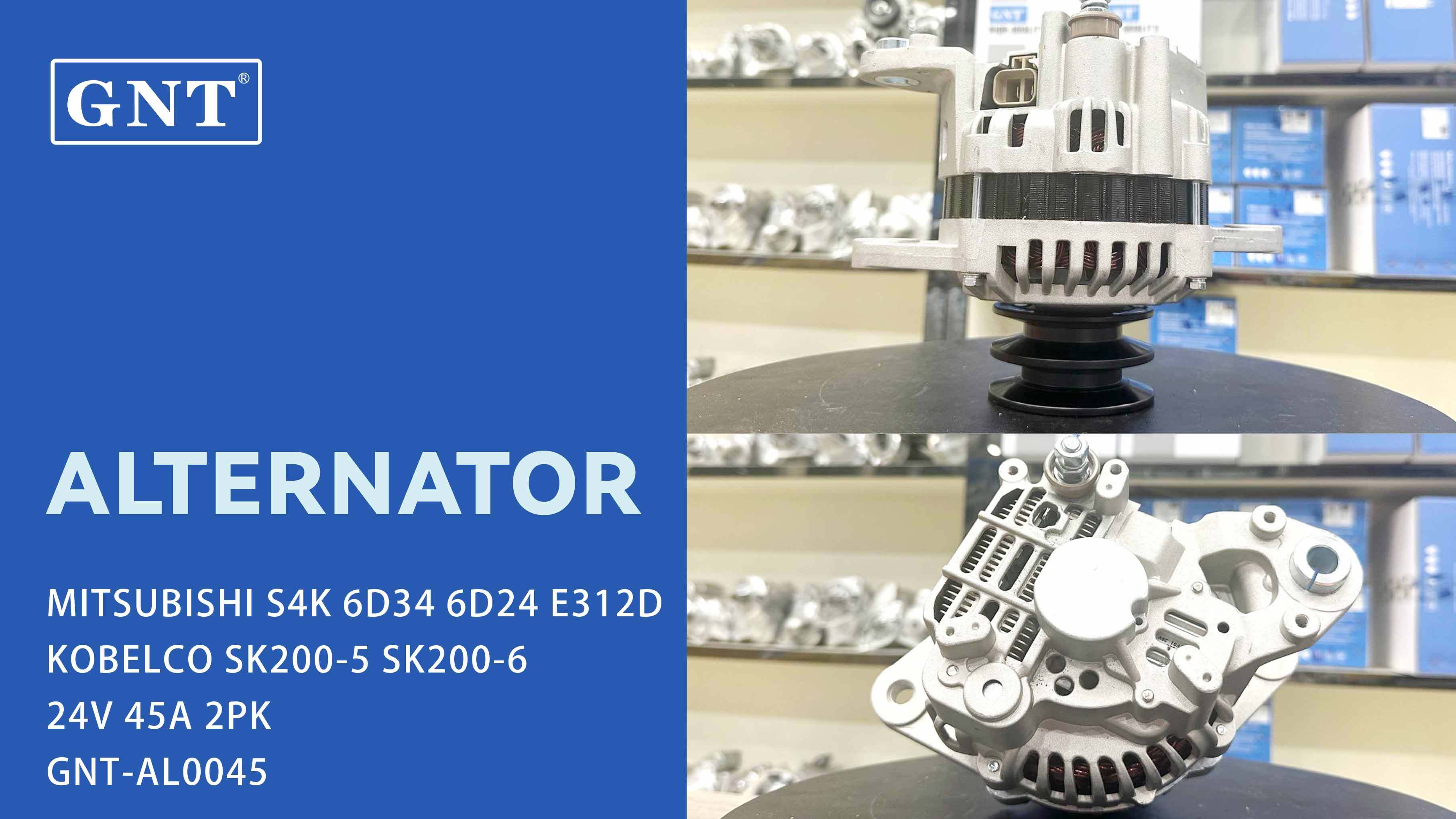 24V 45A Alternator compatible with MITSUBISHI 6D34 Engine A003TN5386 A003TN5399 A004T40286 A004T40286AM A004T40287 A004T40299 A3TN5386