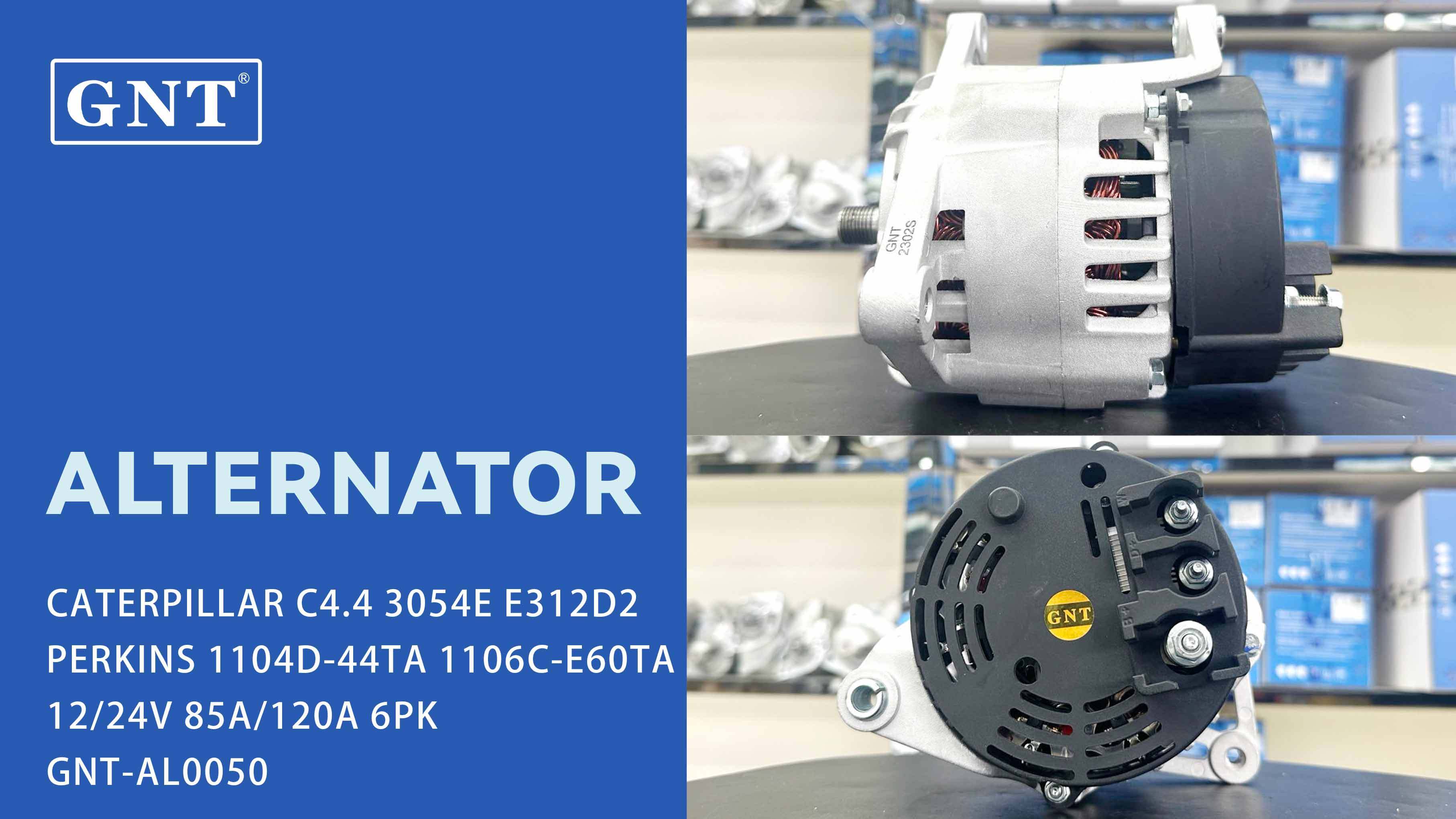 12V 120A Alternator compatible with CATERPILLAR C4.4 Engine 2253142 2253143 2253144 2479912 3053661 332F7240 3397766 3397768 3491369 3943496