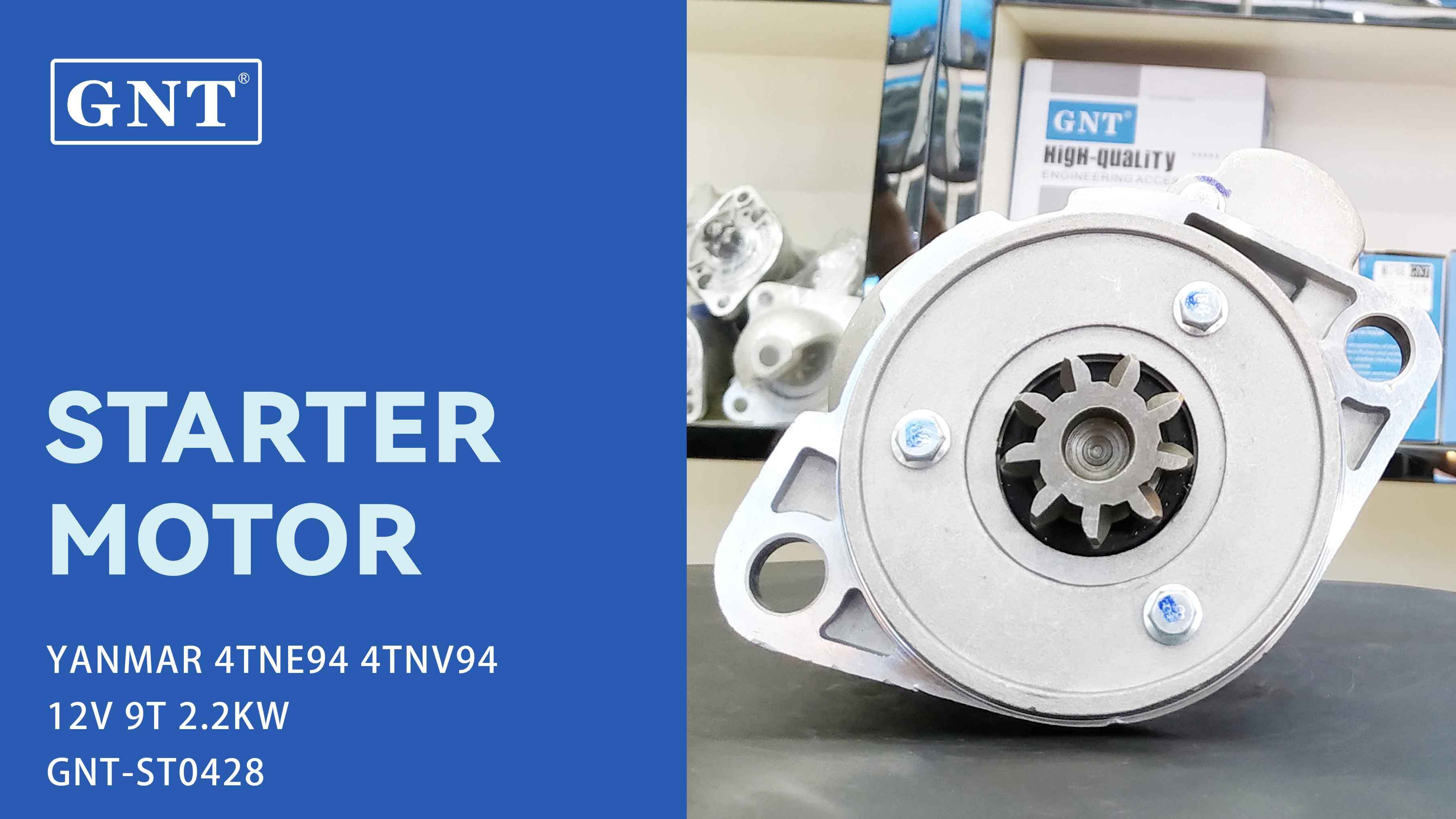 12V 9T Starter compatible with YANMAR 4TNE94 Engine 0399501103 0399501105 30051000011 A408129 22255566 2225566 AT211995 600051 602005