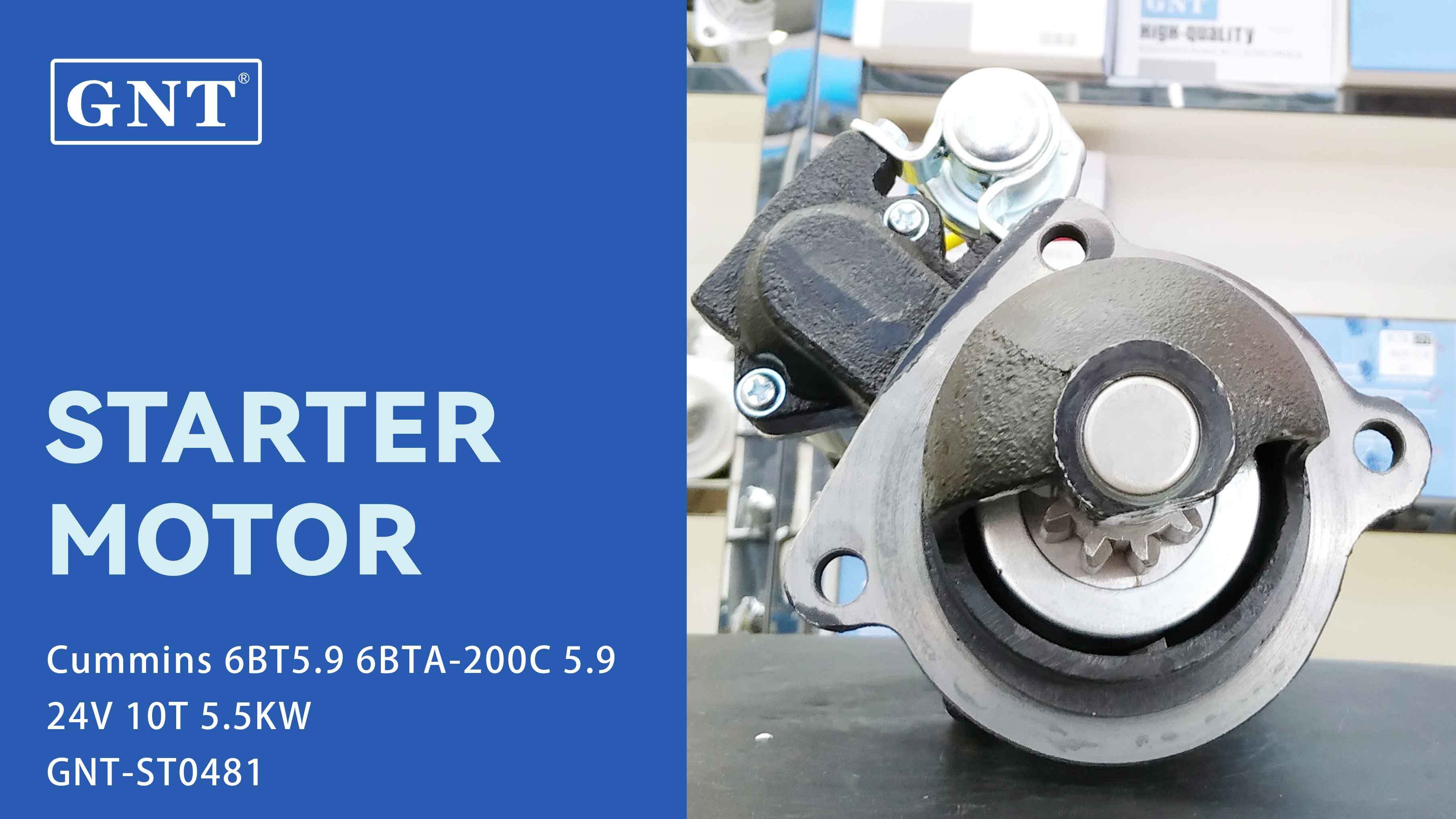 24V 10T Starter compatible with CUMMINS 6BT5.9 Engine 1998488 8200064 11131359 AZF4594 IS1140 71440033 1911961 1912103 860318