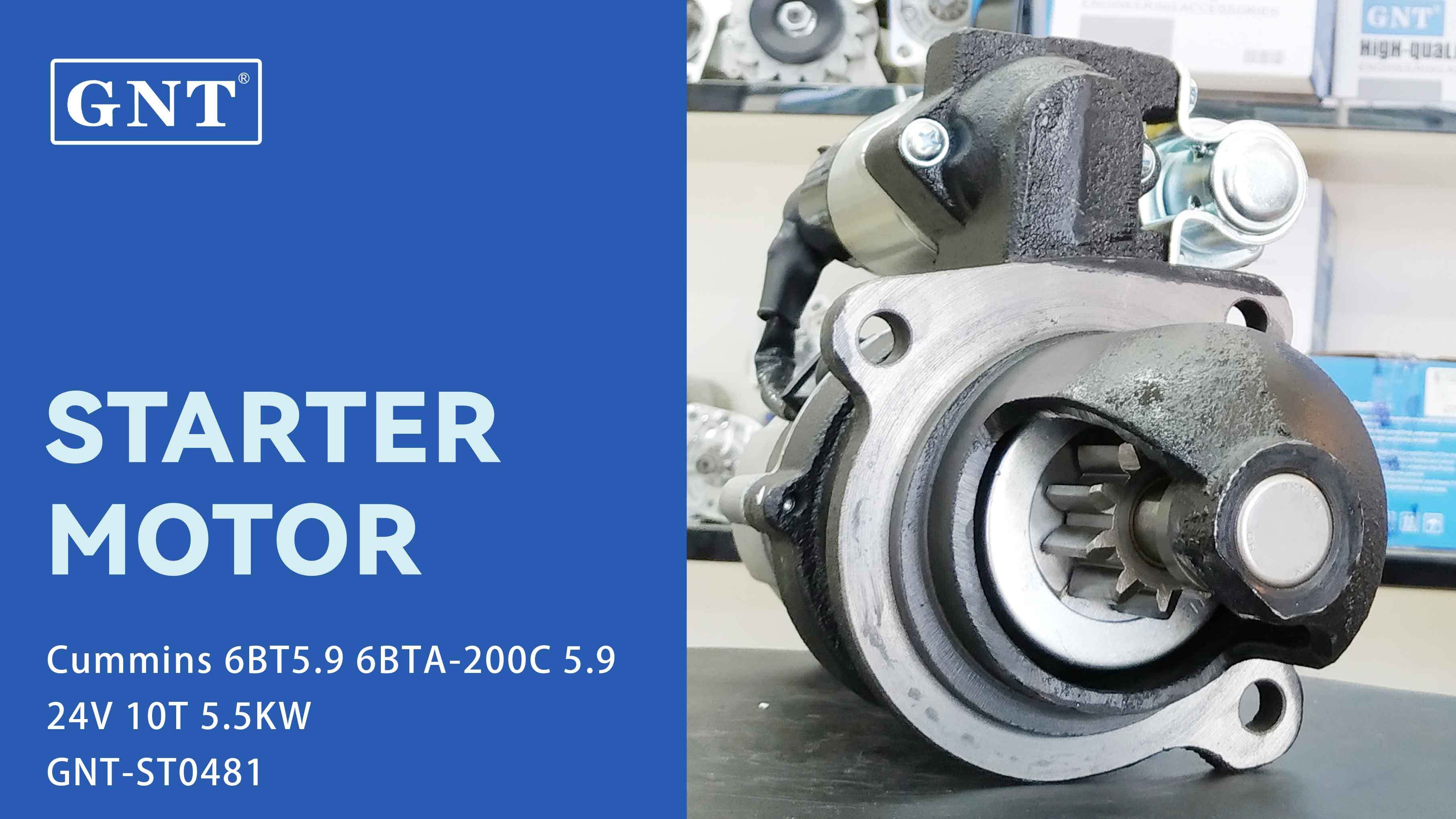 24V 10T Starter compatible with CUMMINS 6BT5.9 Engine 10479622 10479623 10479655 10479656 10496884 1113277 1113291 1113294 1113594 1998459