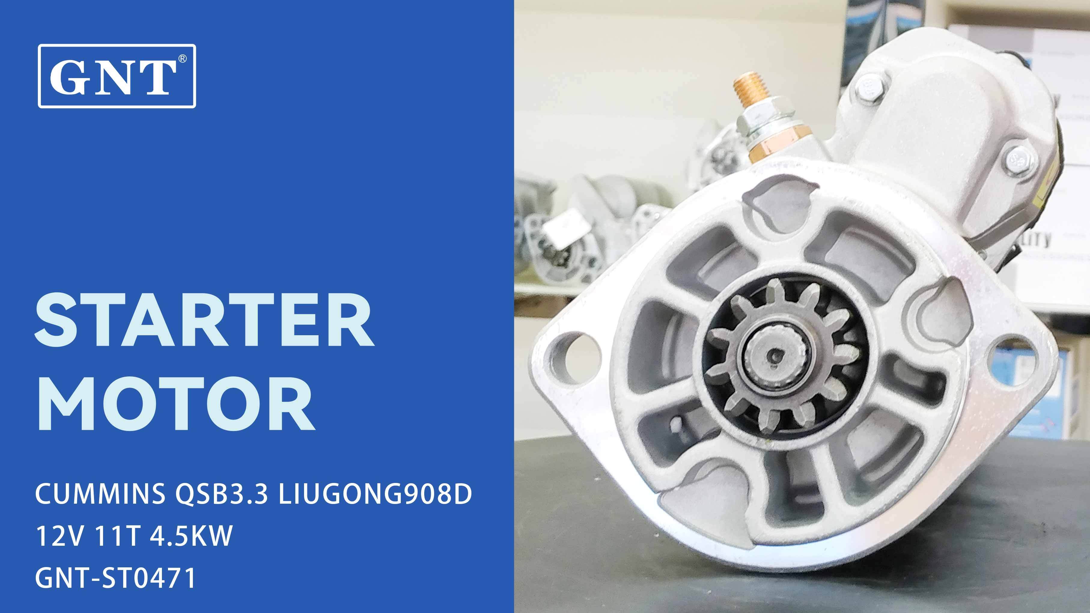 12V 11T Starter compatible with CUMMINS QSB3.3 LIUGONG908D Engine 24631109 S80571 016800 CST40447AS STN2868 STN2868NL STN2868WD 10955N