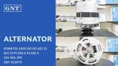 24V 40A Alternator compatible with KOMATSU 6D170 Engine 6008218340 6008218360 6008219440 6008253251 6008253740 6008253750 6008253780