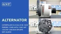 12V 120A Alternator compatible with CATERPILLAR C4.4 Engine 185046522 185046523 2871A156 2871A302 2871A307 2871A308 3181A084 3491368 3671193M91
