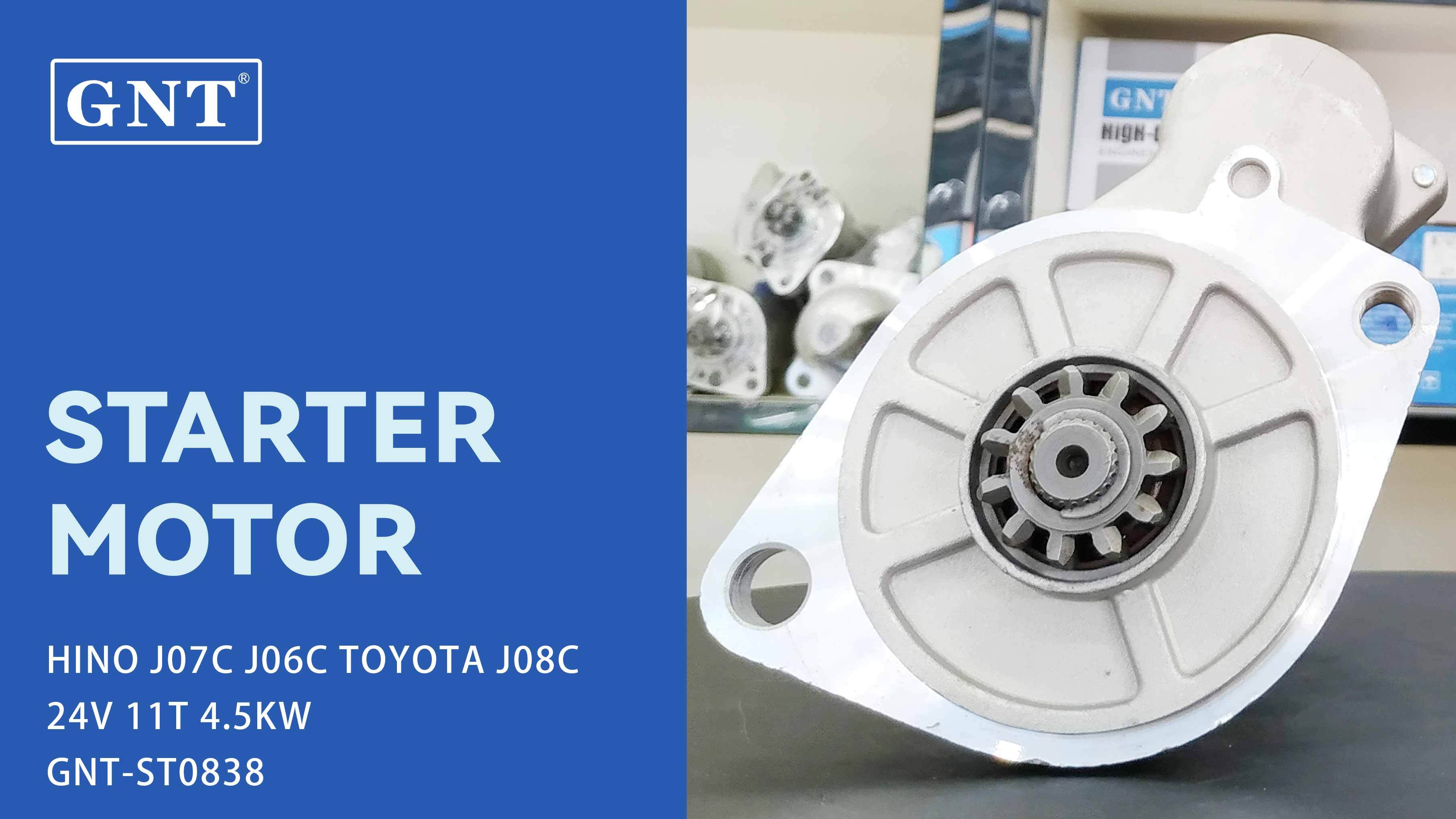 24V 11T Starter compatible with HINO J08C Engine 03505020244 03505020250 03505020251 03505020252 03505020253 03505020260 03505020261