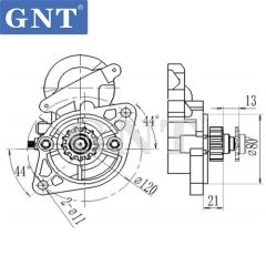 YANMAR 3TNV70 3D76E Starter 11945077010, 11974077020, 119450-77010, 119740-77020, 4280003310, 4280003670, 428000-3310, 428000-3670