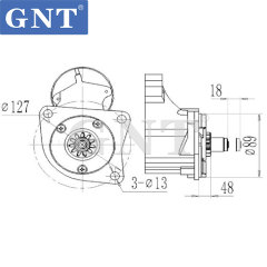 Case IH Crawler Tractors 350B Starter 028000588, 0280005880, 0280005881, 0280005882, 0280005883, 0280005884, 2280008410