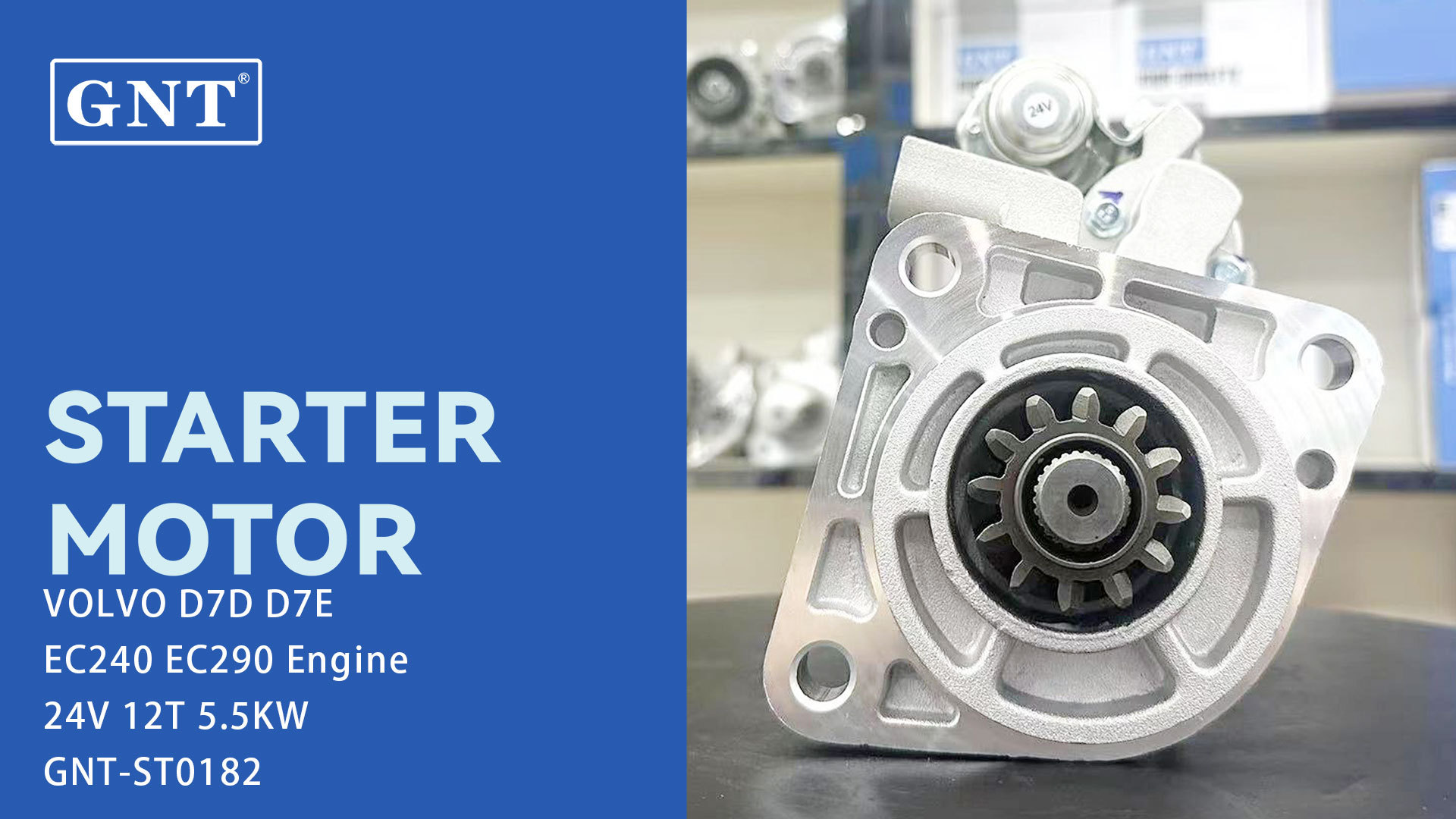 24V 12T Starter compatible with VOLVO EC240 Engine M009T62671 M009T62671AM M009T62671ZX M009T62671ZZ9 M009T62681 M009T62681AM M009T65371ZZ9