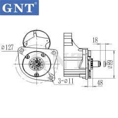 24V 10T Starter compatible with CUMMINS 6BT5.9 Engine 2280005000 2280005001 2280005002 2280005003 2280005050 2280005051 DSN2014