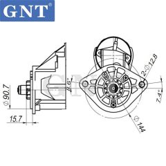24V 12T 4.5KW GNT Starter Motor compatible with Toyota 1HZ Engine 1280008620 1280008621 2280001600 2280001601 281000W040 STN1021RB