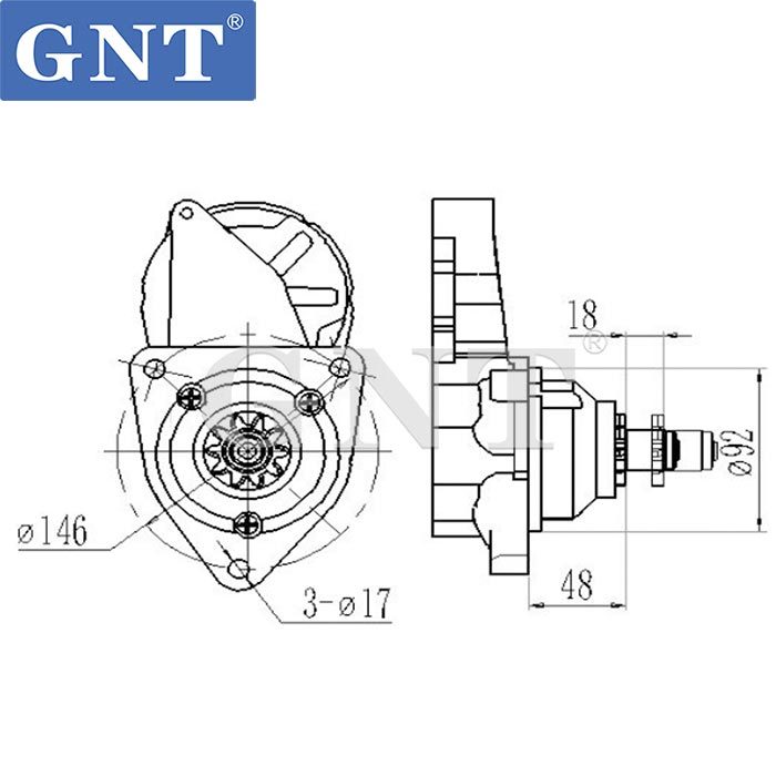 12V 10T Starter compatible with Cummins M11 Engine ND4440 19501N 19502N 19503N 19507N 22804ND 22858ND 22859ND 22860ND STN4423NB