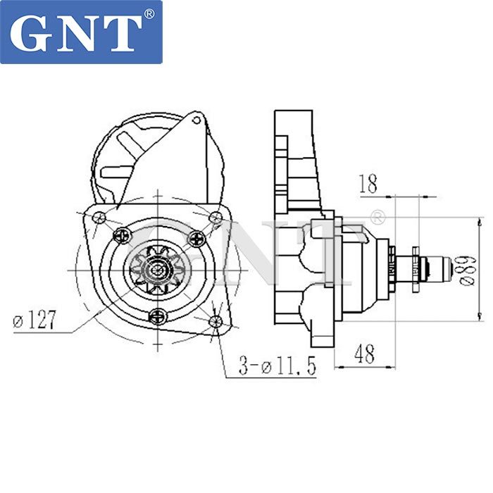 12V 10T Starter compatible with CATERPILLAR 3046 Engine 1280005720 1280005721 1280005722 1280005723 1280805723 2280003700 2280003701