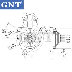 24V 11T Starter compatible with Doosan DH220-5 DX150-9 DL07 Engine 30051600003 30051600015 30051600041 30051600041A 65262017077D