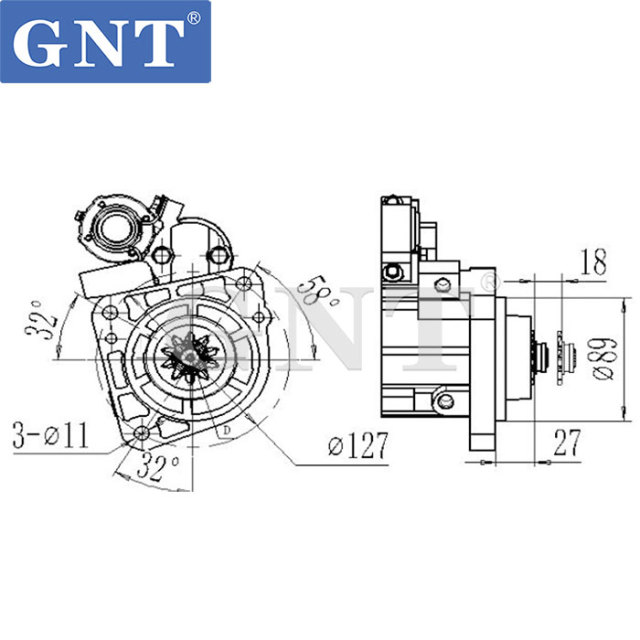 VOLVO TRUCK FE SERISE D7E240 D7F240 D7E240 D7E320 D7F240 D7F260 D7F280 D7F290 Starter Motor LRS02528, LRS2528