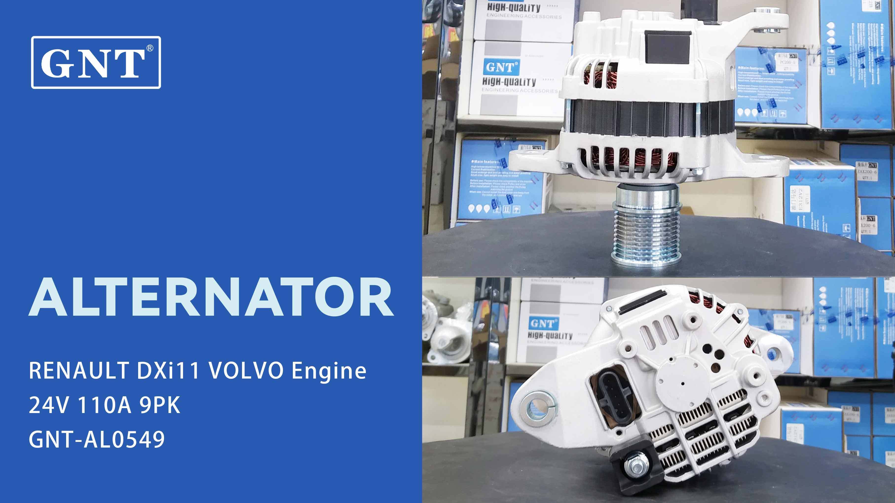 24V 110A Alternator compatible with RENAULT DXi11 VOLVO Engine 21401675 21652996 21652997 85013469 21922765 7421652996 7485013330 7421401683