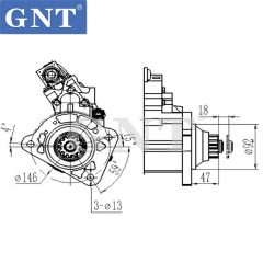 24V 12T Starter Motor for MAN TGX 51262017233 51262019233 M009T84171 M009T87571 M9T84171 M9T87571 LRS4120 LRS04120 11139194