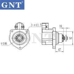24V 12T Starter compatible with VOLVO D12D D12E Engine MS773 220570 M009T82671 M009T82672 M9T82171 M9T82172 M9T82671 M9T82671AM M9T82672