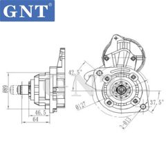 24V 10T 4.5KW GNT Starter compatible with 6D102 NIKKO Engine 2-4360-1 19944N 19945N CST50625 CST50625AS CST50625ES CST50625OS CST50625RS