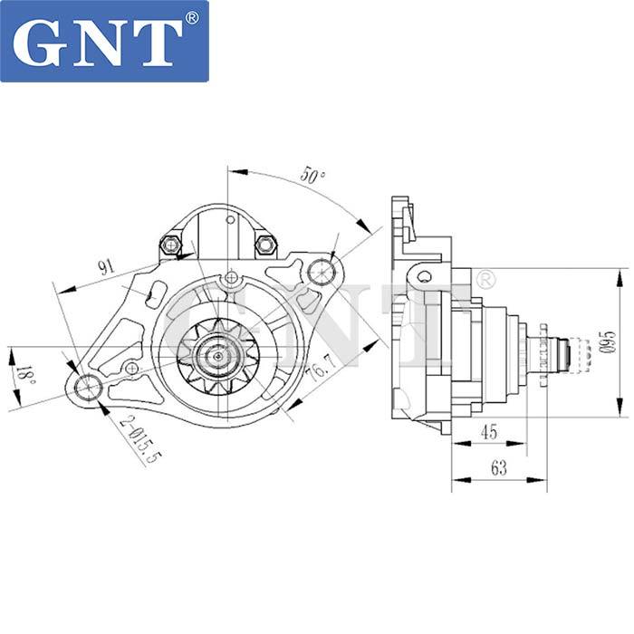 24V 11T 5.0KW GNT Starter compatible with 6HK1 Engine 1811003101 1811003102 1811003110 1811003191 1811003240 1811003241 1811003290 1811003493
