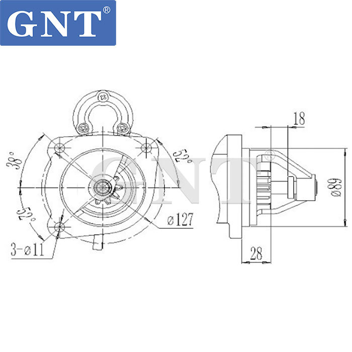 24V 9T Starter compatible with VOLVO D5E Engine AZF4371 AZF4515 IS0842 2913163700 2913184900 IS1366 6200662 7026025A 1480963 861053