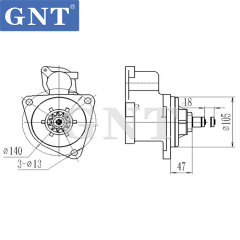 24V 11T GNT Starter Motor compatible with DOOSAN DX170W DX225 DL06 Engine 65262017075 65262017075A 65262017093 968436577