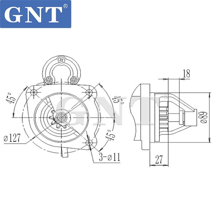 CATERPILLAR Starter PERKINS Engine C4.4-A E312D2 0-986-025-530, 11.131.271, 11.132.094, 500389863, 504036695, 5801577136
