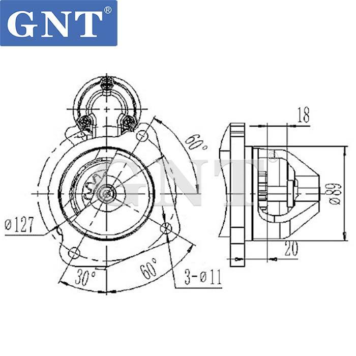 12V 11T Starter compatible with JCB TC63 TC68 Engine 11131292 11131697 11131711 11131848 11132113 AZF4181 AZF4186 AZF4224 AZF4301