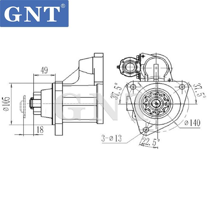 Wholesale 24V 11T 6.0KW GNT Starter motor compatible with DAEWOO DX340-9 DX300-9 38MT Engine 300516-00054 300516-00054A 300516-00054C
