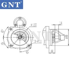 12V 10T Starter compatible with CASE 3-179 380B Engine 11132010 AZE4217 IS1315 1107867 1993763 1993778 1998343 DRS5040 CST10337AS CST10337