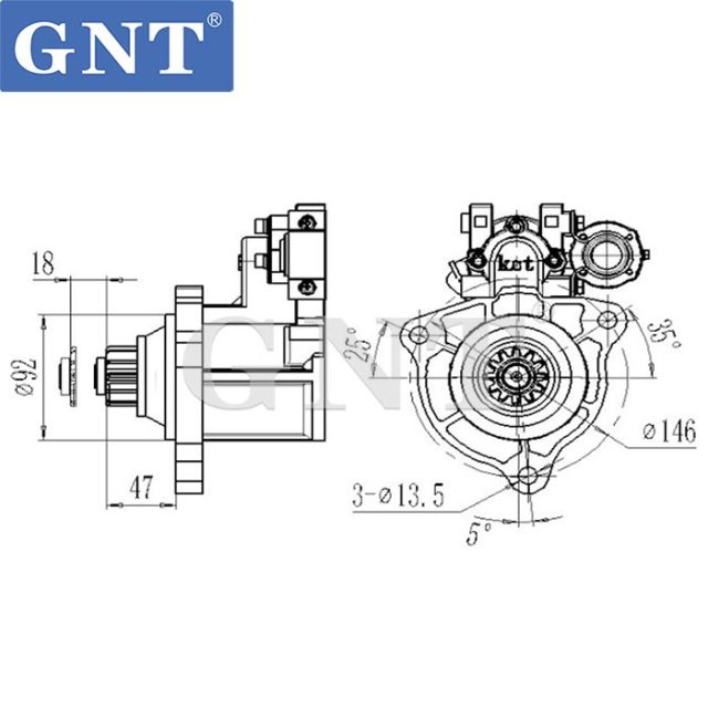 24V 12T GNT Starter compatible with Scania DC9 DC11 DC12 DC13 Engine 0579261 1447911 1796026 2029376 2031368 2148650 2276131 571467 573507 579265 579271