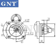 12V 9T Starter compatible with ZETOR Z1203 Z1003 Engine CST21126 CST21126AS CST21126ES CST21126GS CST21126OS CST21126RS MS281