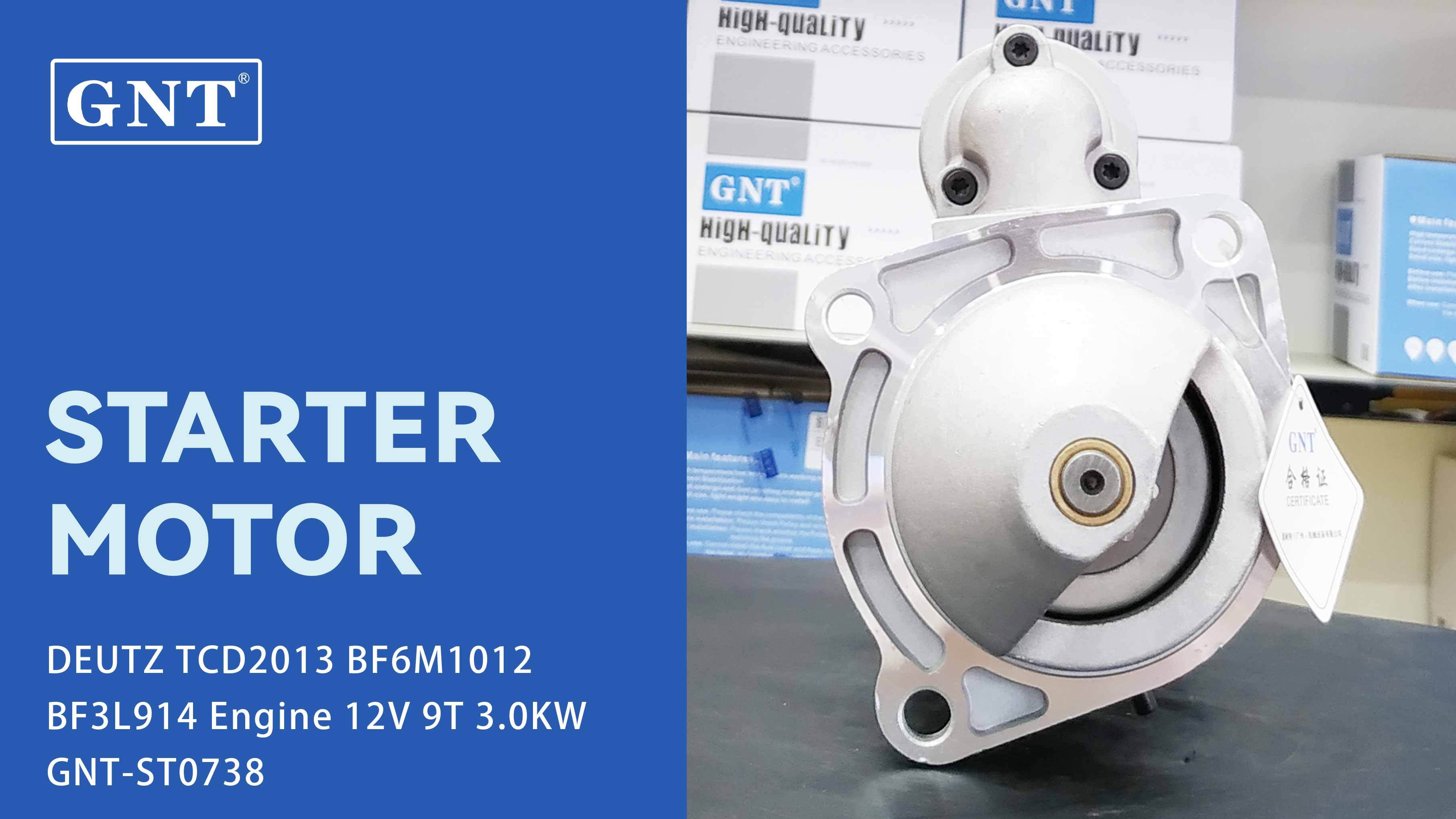 12V 9T Starter compatible with DEUTZ BF6L913 Engine 0001230006 0001230014 0001262001 0001262002 0001262034 0986019020 1986S10048 12153841