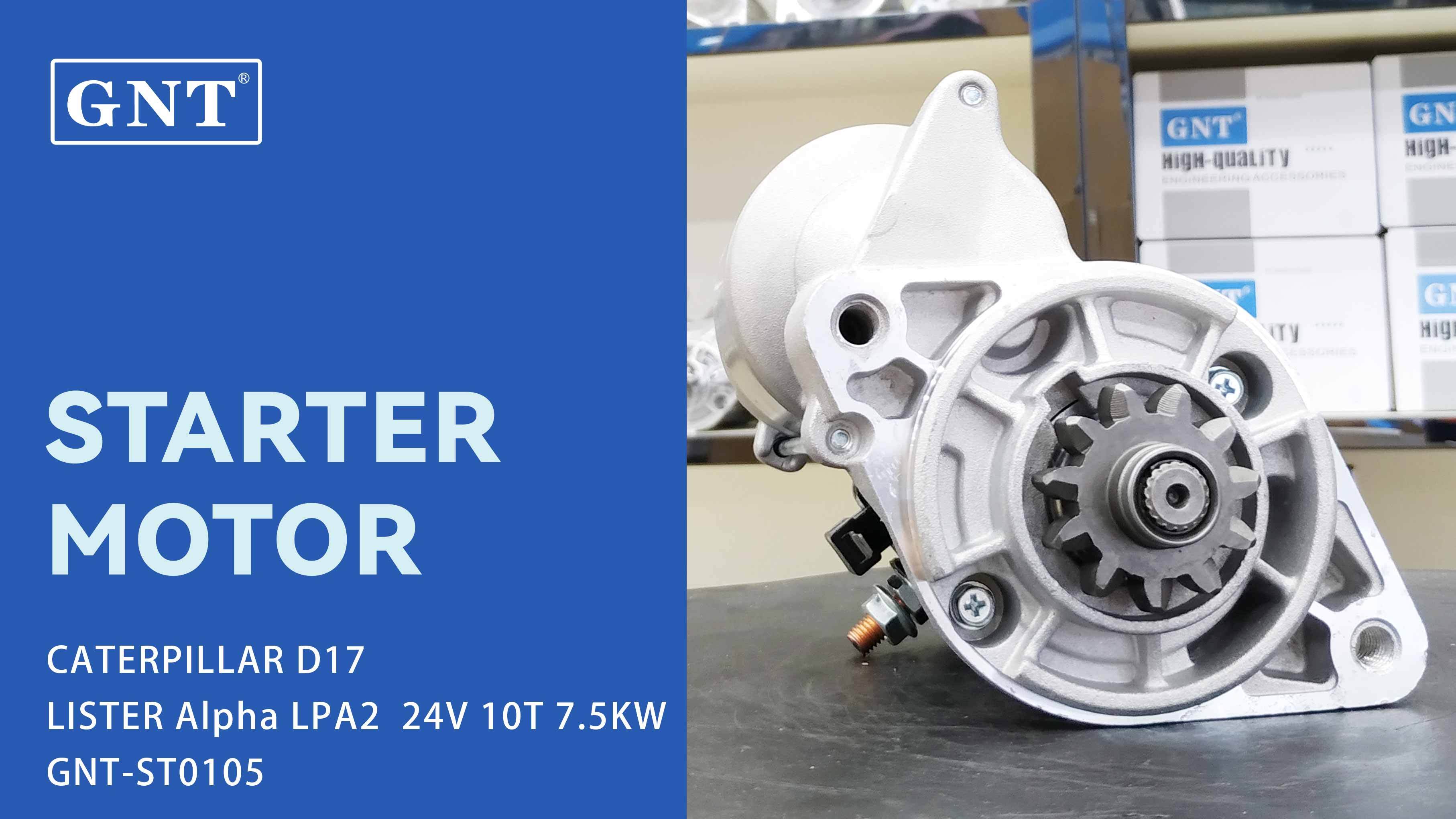 12V 11T Starter compatible with CATERPILLAR D17 Engine 1280008101 2280001880 2280001881 4280004020 04112210 20513060 LRS1314 LRS01314