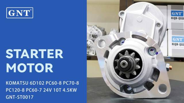 24V 10T Starter compatible with KOMATSU 6D102 Engine 2280001752 2280001753 2280004990 2280004991 2280004992 2280006640 2280006641 2280006670