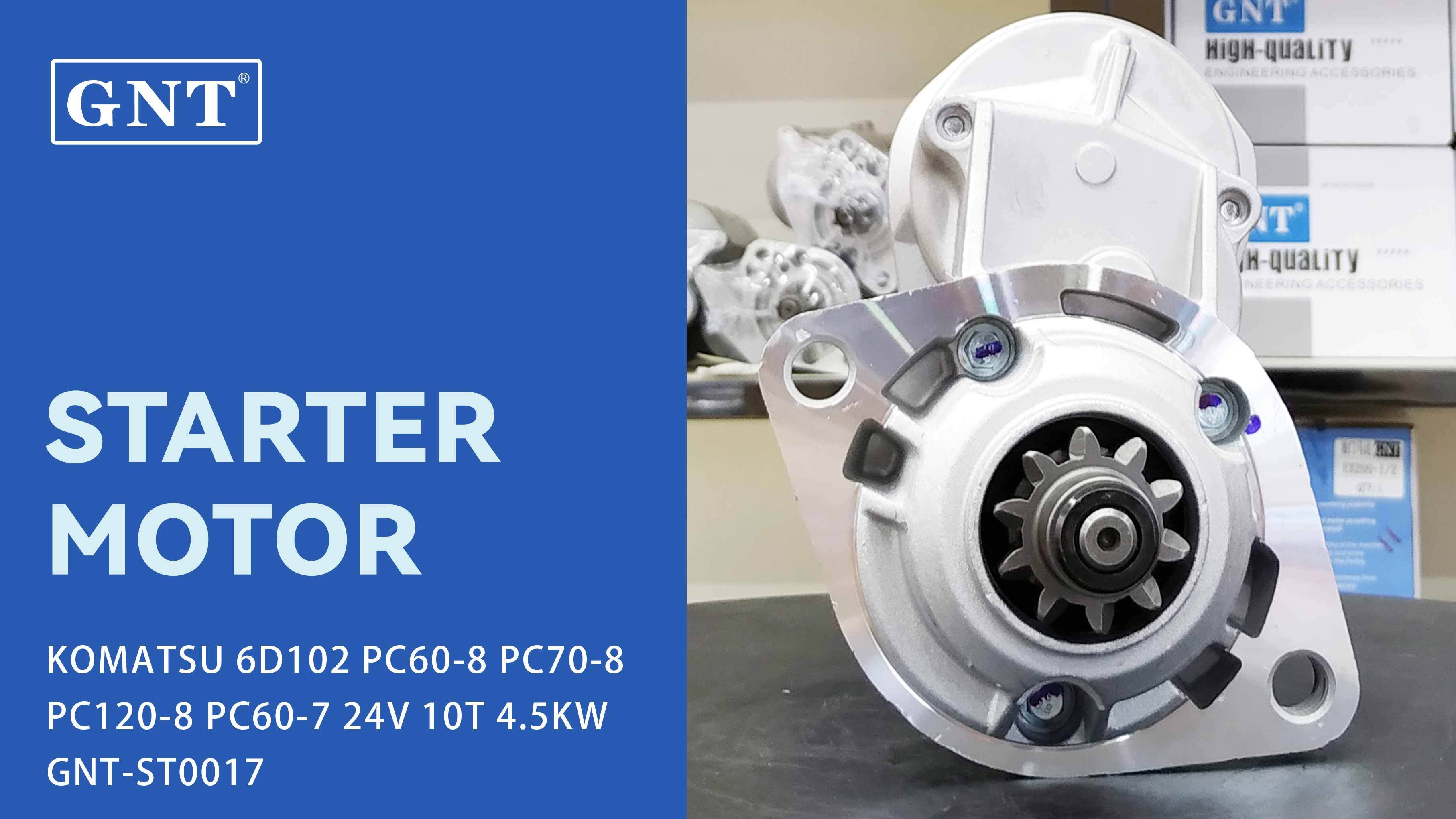 24V 10T Starter compatible with KOMATSU 6D102 Engine 228000063 2280000630 2280000631 2280000632 2280000633 2280000651 2280001750 2280001751